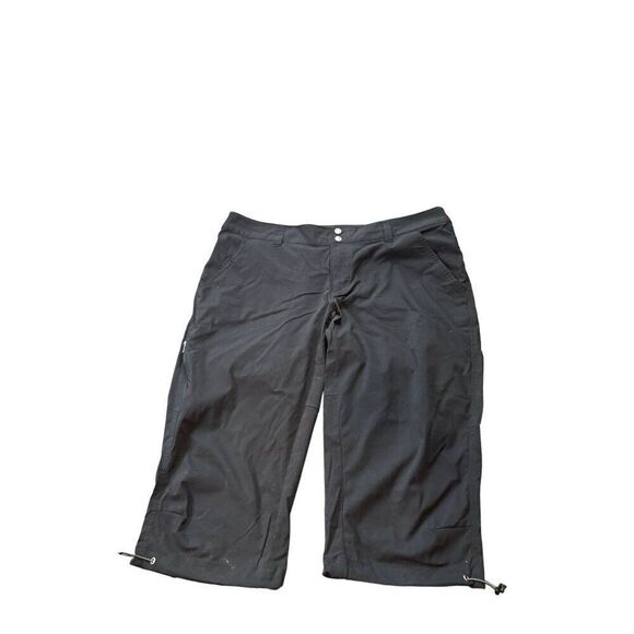 Columbia Women's Omni-Shield Advanced Repellency Pants Size 14 CROPPED Black Nyl - Picture 1 of 7